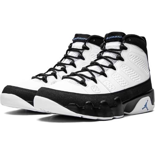 Alternative view of Air Jordan Retro 9 "University Blue" Blanco Negro y Azul Universitario