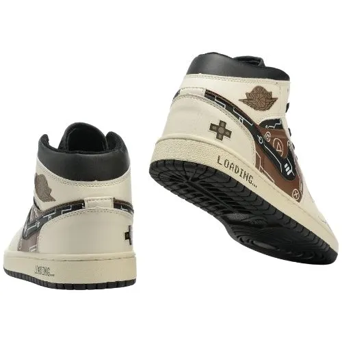 Alternative view of Nike Air Jordan 1 Retro "Game PS5 Vibe Beige Mocha Black" Cafe