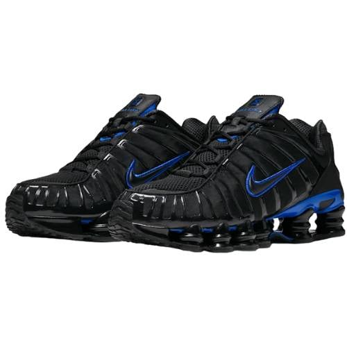 Alternative view of Nike Shox TL men's shoe in black with blue accents