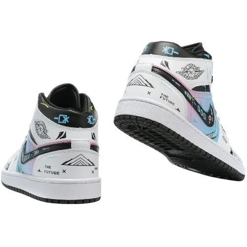 Alternative view of Nike Air Jordan 1 Retro "Cyberpunk Pixel Cotton Candy"