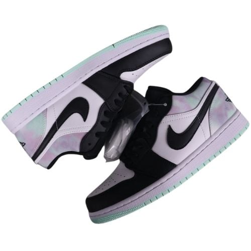 Alternative view of Nike Air Jordan 1 Low Easter Pastel Tie-Dye "Celeste x Black"