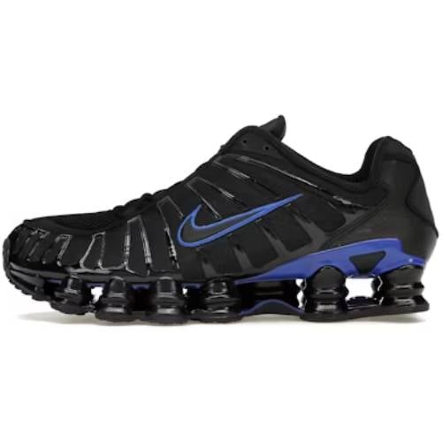 Nike Shox TL men's shoe in black with blue accents
